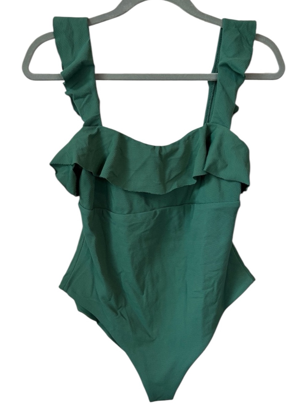 Eberjey Forest Green Ruffled One-Piece Swimsuit Size L